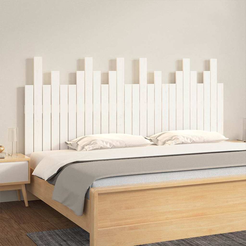 Wall Headboard 108x3x80 cm Solid Wood Pine White 166 x 80 cm