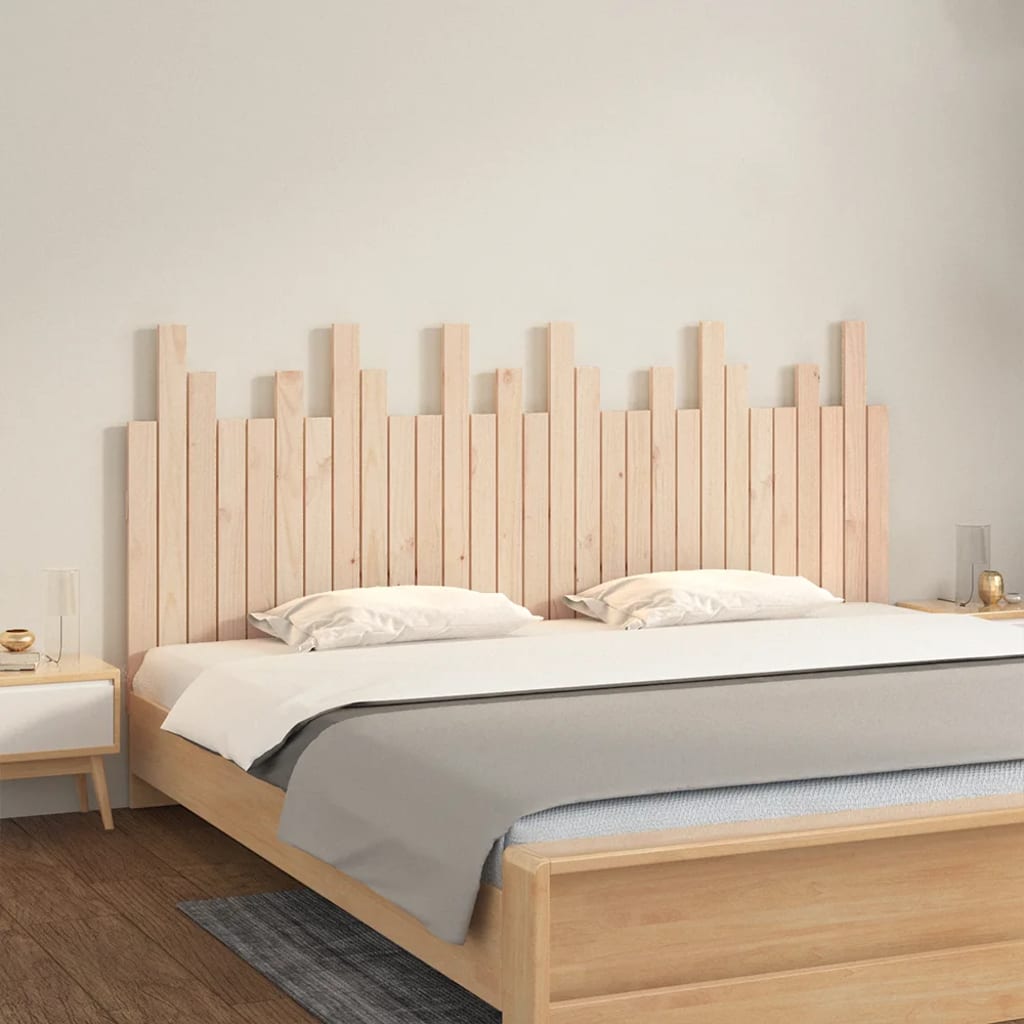 Wall Headboard 108x3x80 cm Solid Wood Pine Natural 185 x 80 cm
