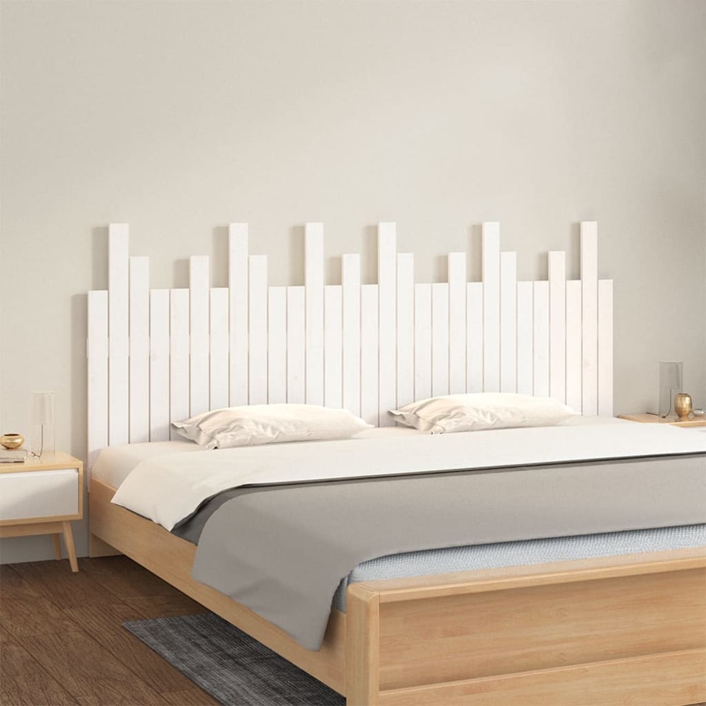 Wall Headboard 108x3x80 cm Solid Wood Pine White 185 x 80 cm