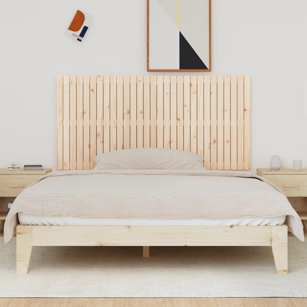 Wall Headboard 108x3x90 cm Solid Wood Pine Natural 185 cm