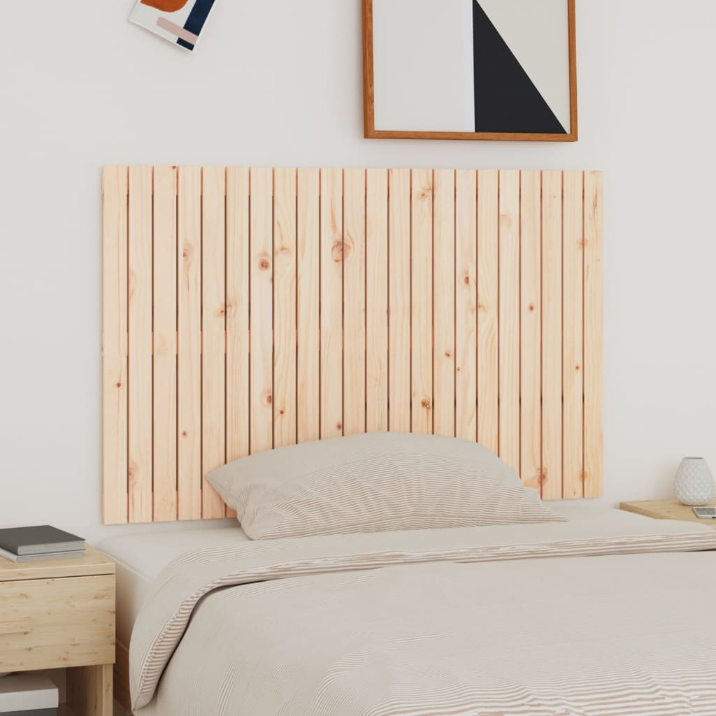 Wall Headboard 108x3x90 cm Solid Wood Pine Natural 140 cm
