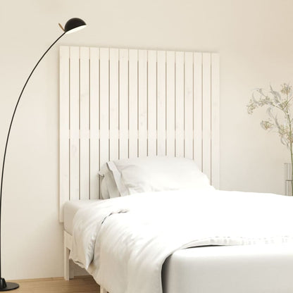 Wall Headboard 108x3x110 cm Solid Wood Pine White 108 cm