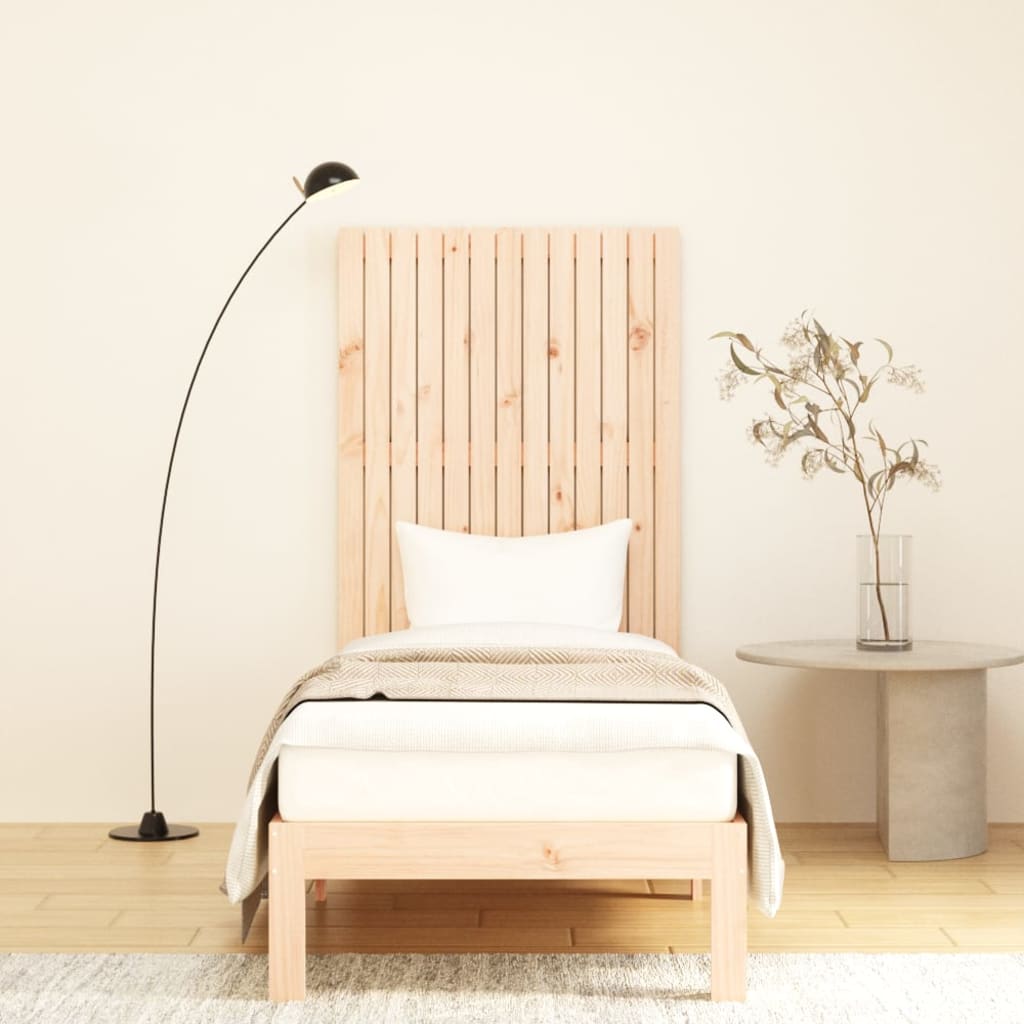 Wall Headboard 108x3x110 cm Solid Wood Pine Natural 82.5 cm