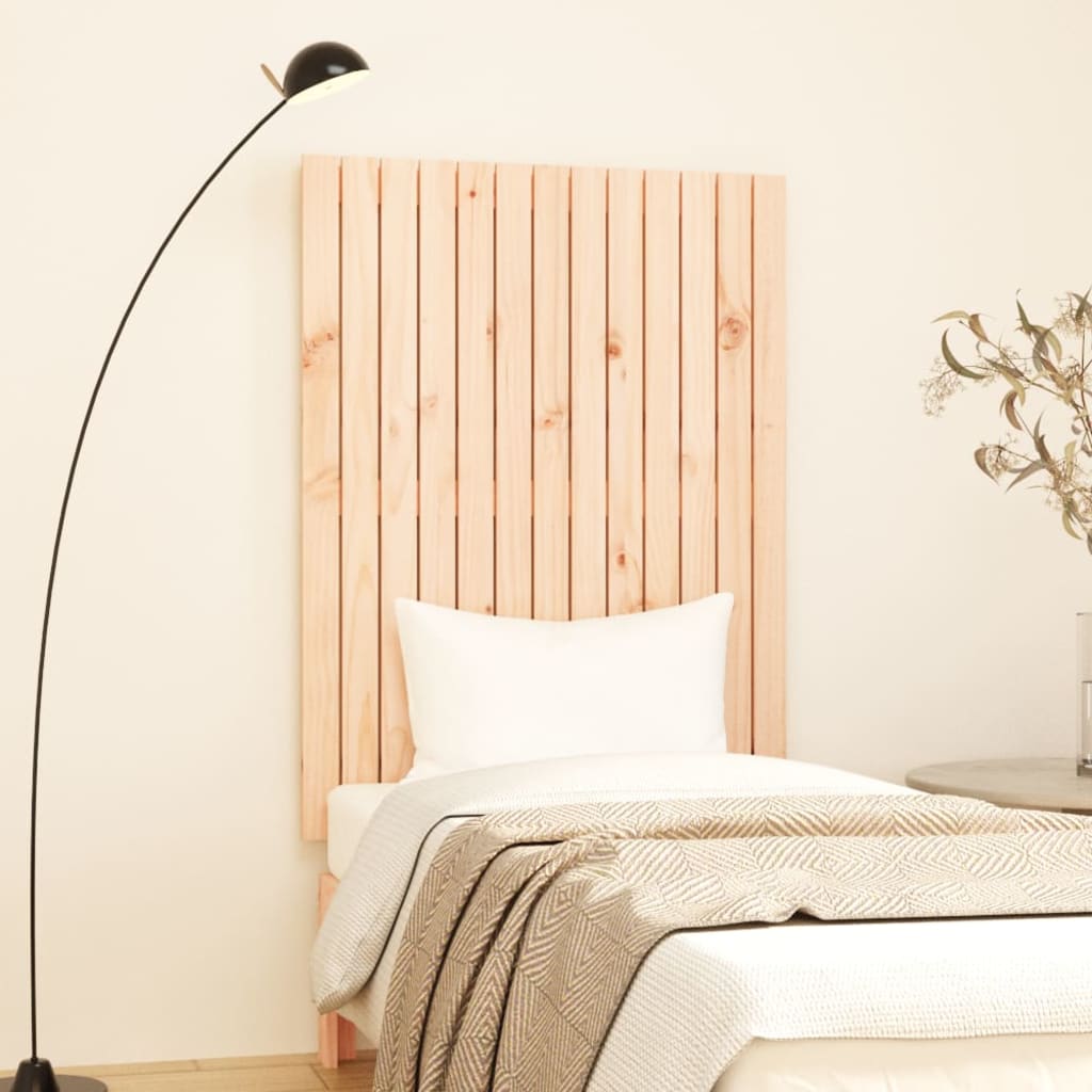 Wall Headboard 108x3x110 cm Solid Wood Pine Natural 82.5 cm