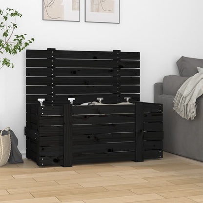Storage Box 58x40,5x42 cm Solid Wood Pine Black 91 x 40.5 x 42 cm