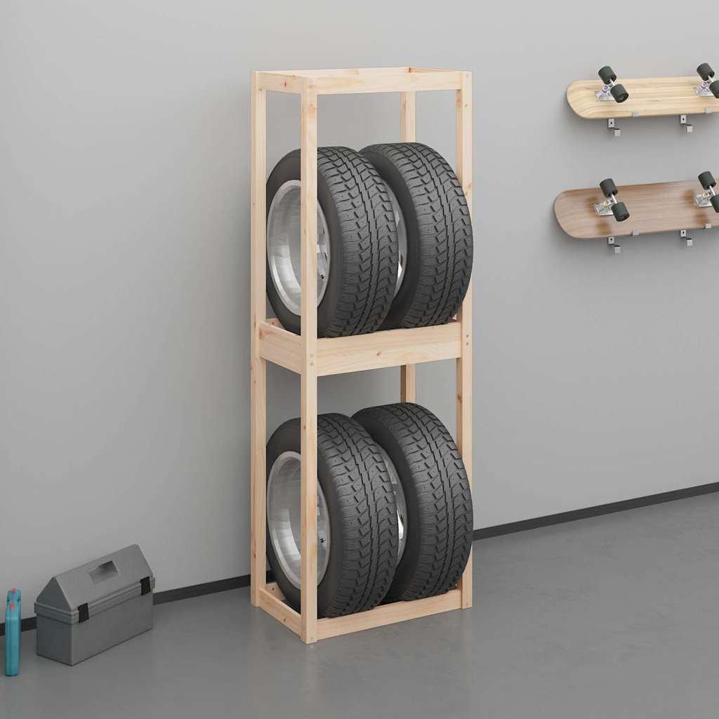 Tire Rack Solid Wood Pine 63 x 40 x 180 cm