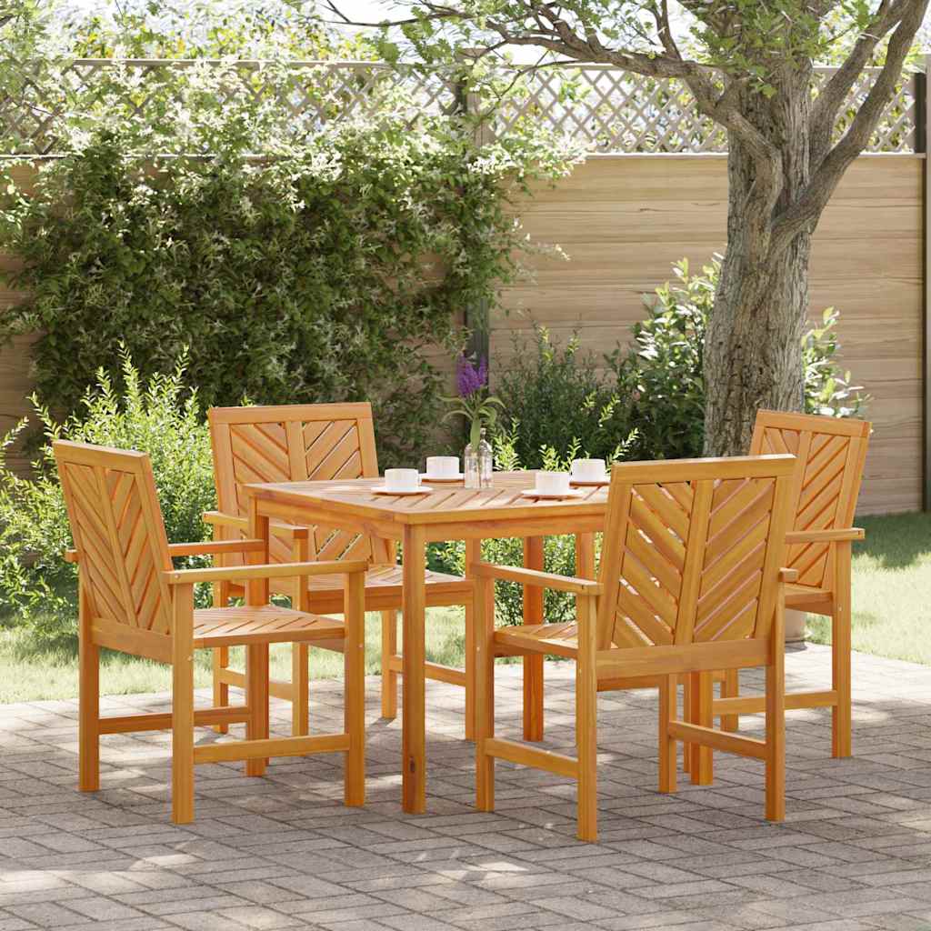 Garden Dining Set 5 pcs Brown 150 x 90 x 74 cm 4x chair +table 90 cm