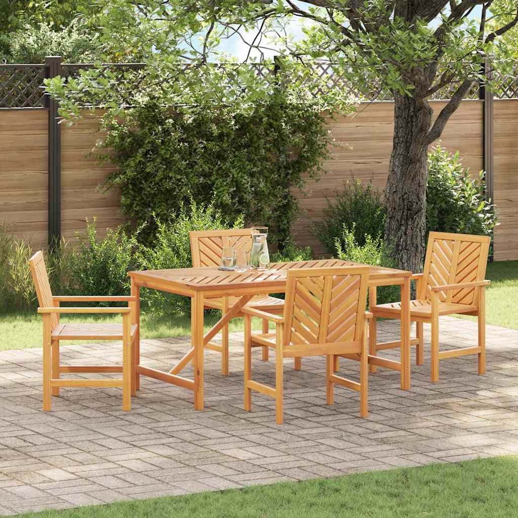 Garden Dining Set 5 pcs Brown 150 x 90 x 74 cm 4x chair +table 150 cm