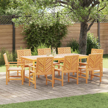 Garden Dining Set 5 pcs Brown 150 x 90 x 74 cm 8x chairs +table 200 cm