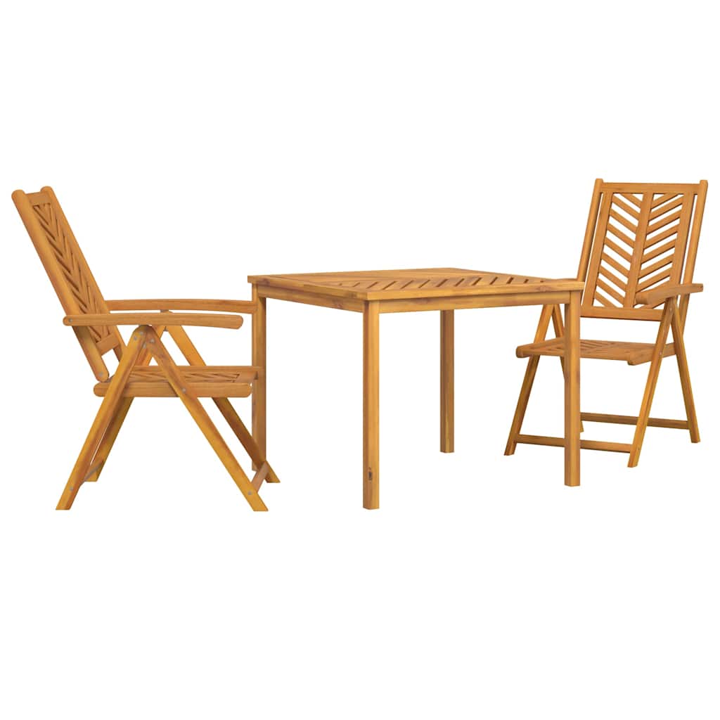 vidaXL Garden Dining Set 3 pcs Brown Solid Acacia Wood 2
