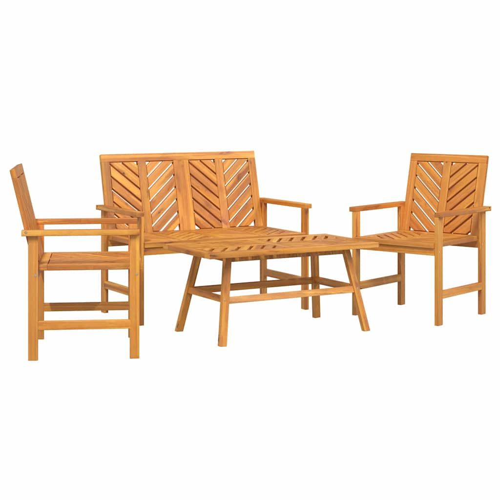 vidaXL Garden Lounge Set 4 pcs Brown Solid Acacia Wood 2