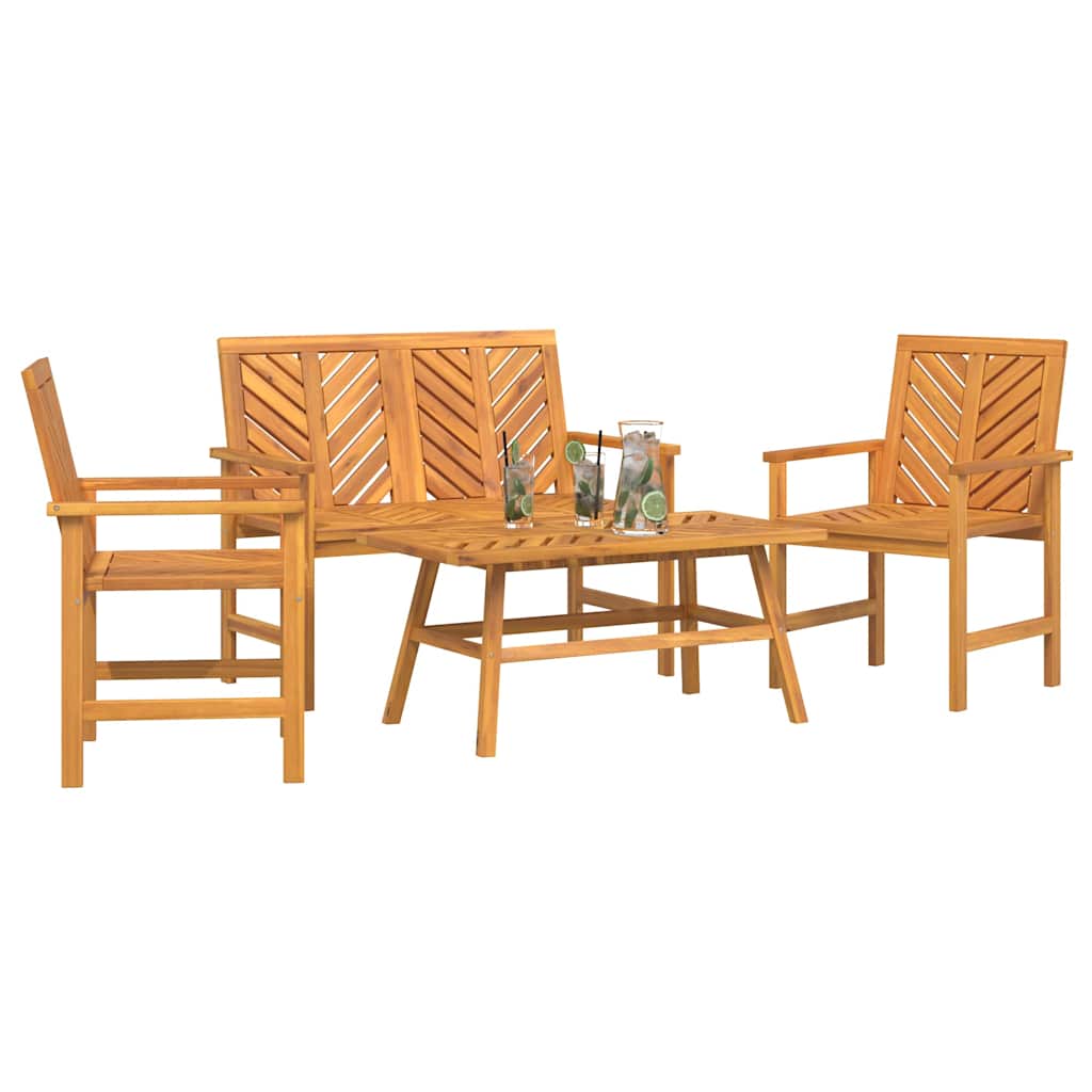 vidaXL Garden Lounge Set 4 pcs Brown Solid Acacia Wood 3