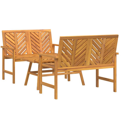 Garden Lounge Set 3 pcs Brown Solid Acacia Wood 2x bench +table