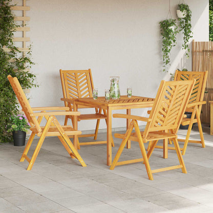 vidaXL Garden Chair 4 pcs Brown Solid Acacia Wood 3
