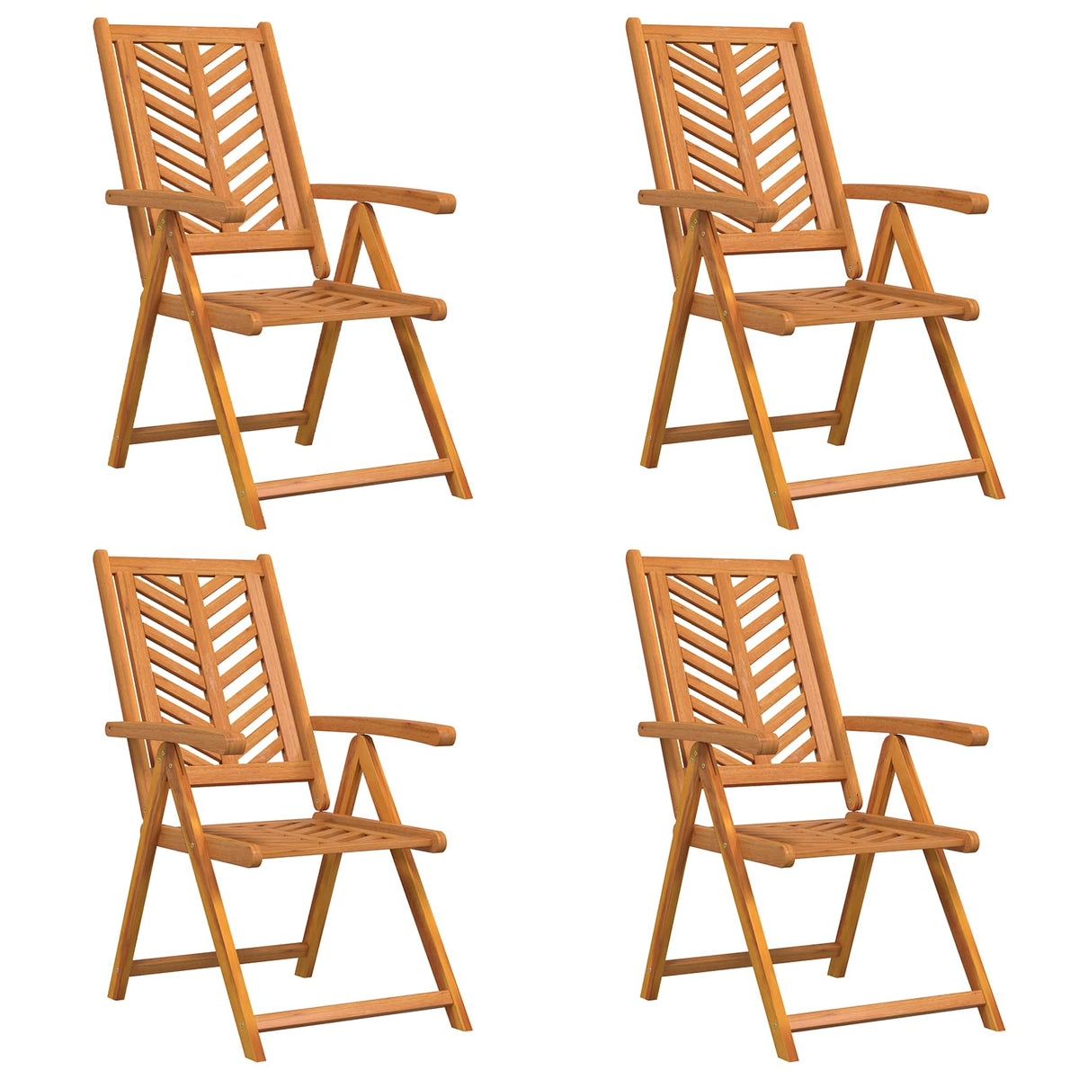 vidaXL Garden Chair 4 pcs Brown Solid Acacia Wood 2
