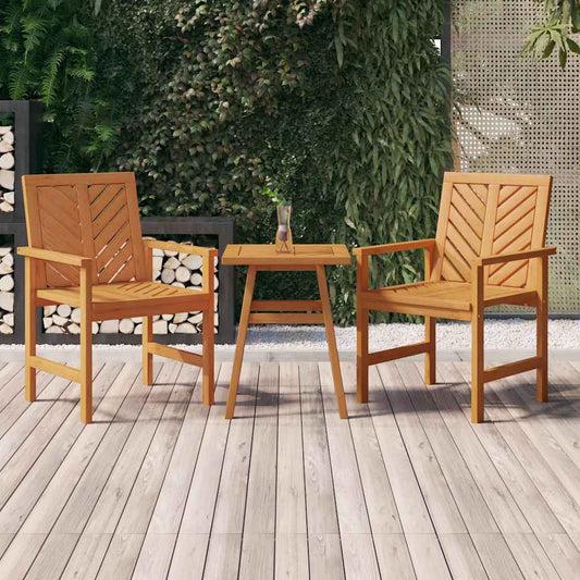 Garden Dining Chairs Solid Wood Acacia 2