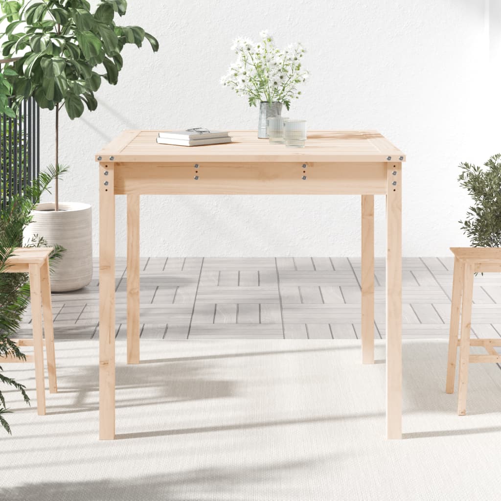 Garden Table 121x82.5x76 cm Solid Wood Pine Natural pine 82.5 cm