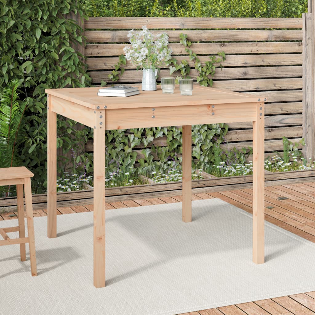 Garden Table 121x82.5x76 cm Solid Wood Pine Natural pine 82.5 cm