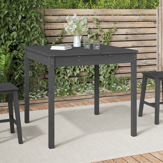 Garden Table 121x82.5x76 cm Solid Wood Pine Grey pine 82.5 cm