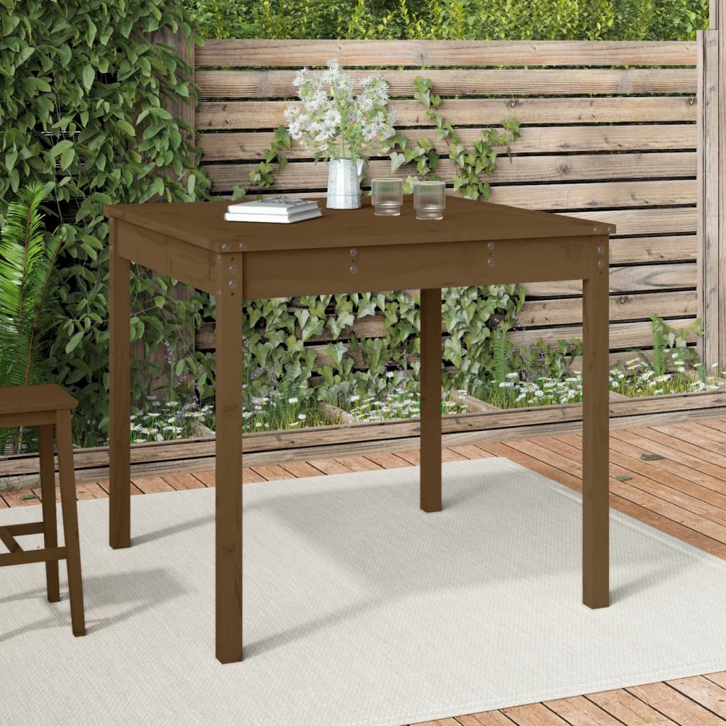 Garden Table 121x82.5x76 cm Solid Wood Pine Honey brown pine 82.5 cm