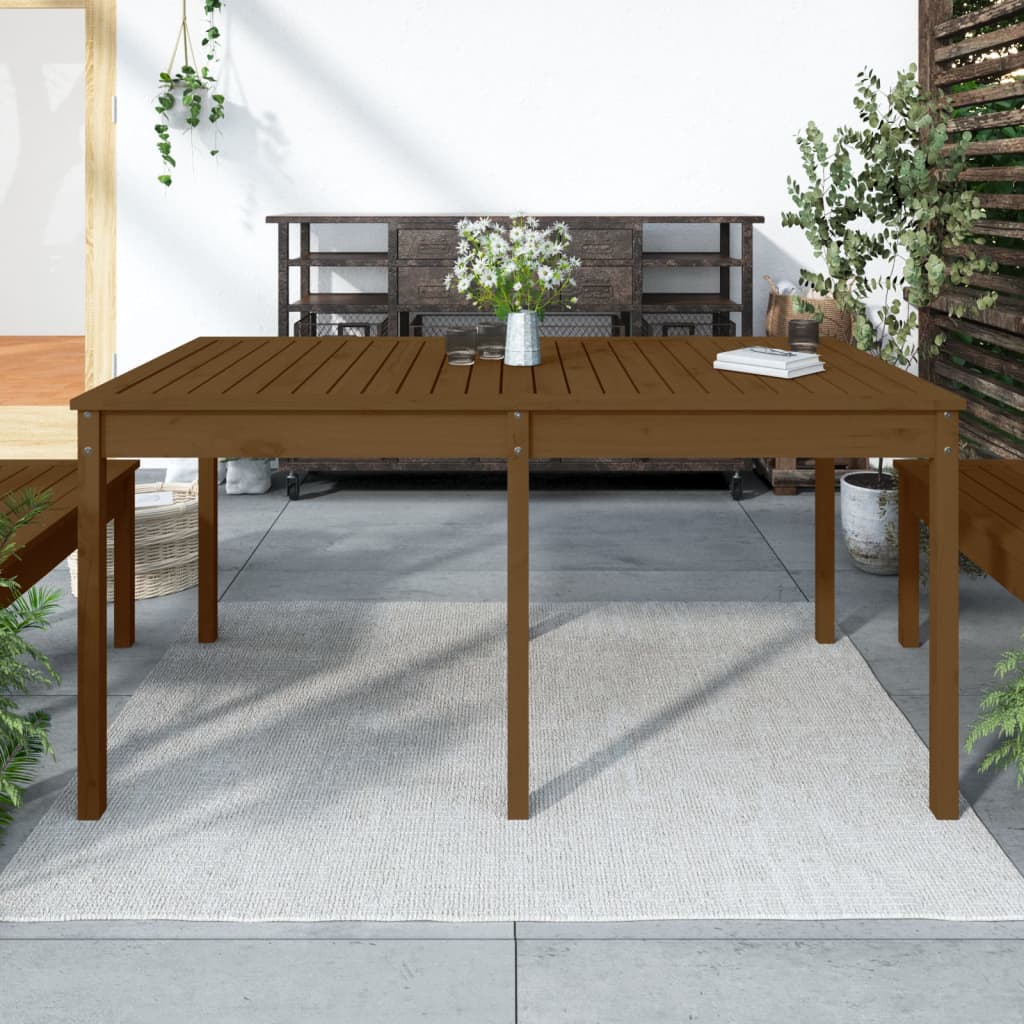 Garden Table 121x82.5x76 cm Solid Wood Pine Honey brown pine 159.5 cm