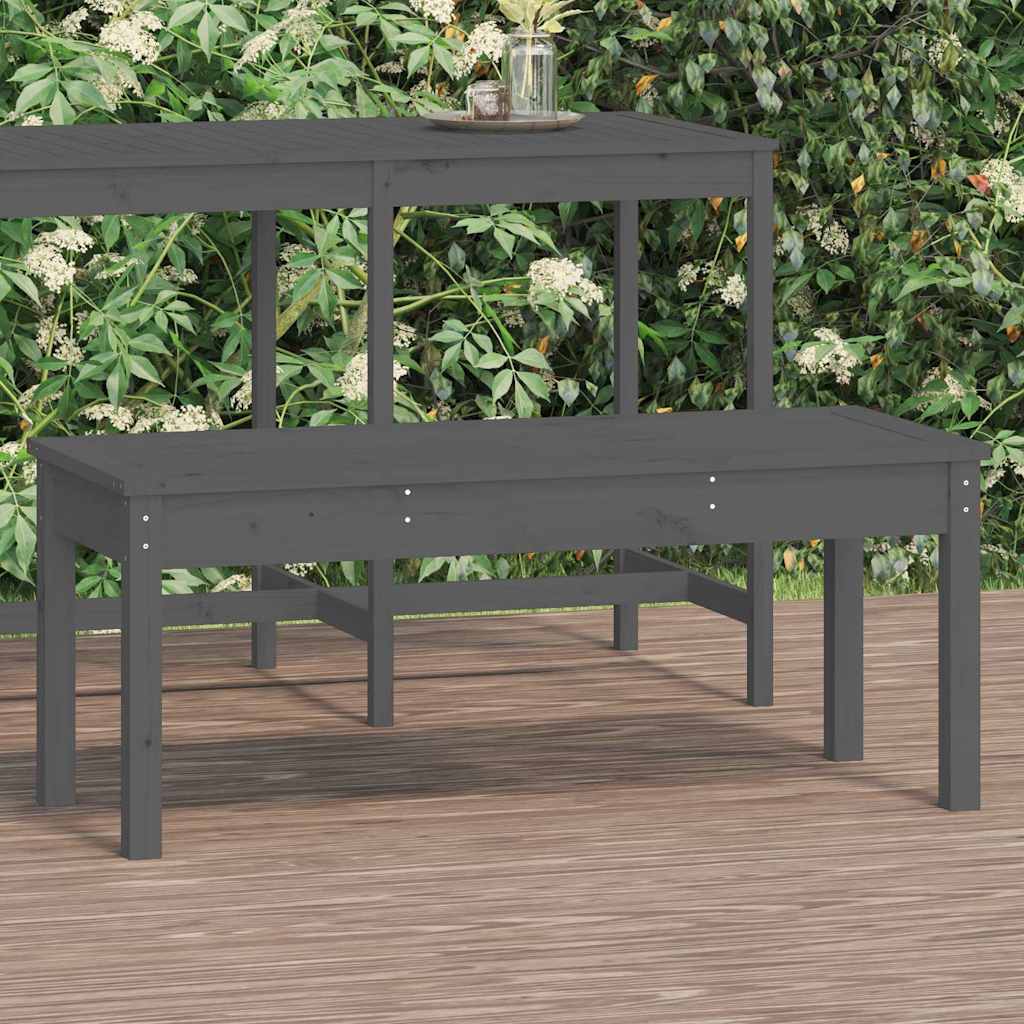 Garden Bench Solid Wood Pine 109 x 44 x 45 cm Grey pine