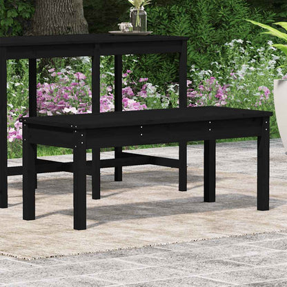 Garden Bench Solid Wood Pine 109 x 44 x 45 cm Black pine