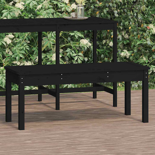 Garden Bench Solid Wood Pine 109 x 44 x 45 cm Black pine