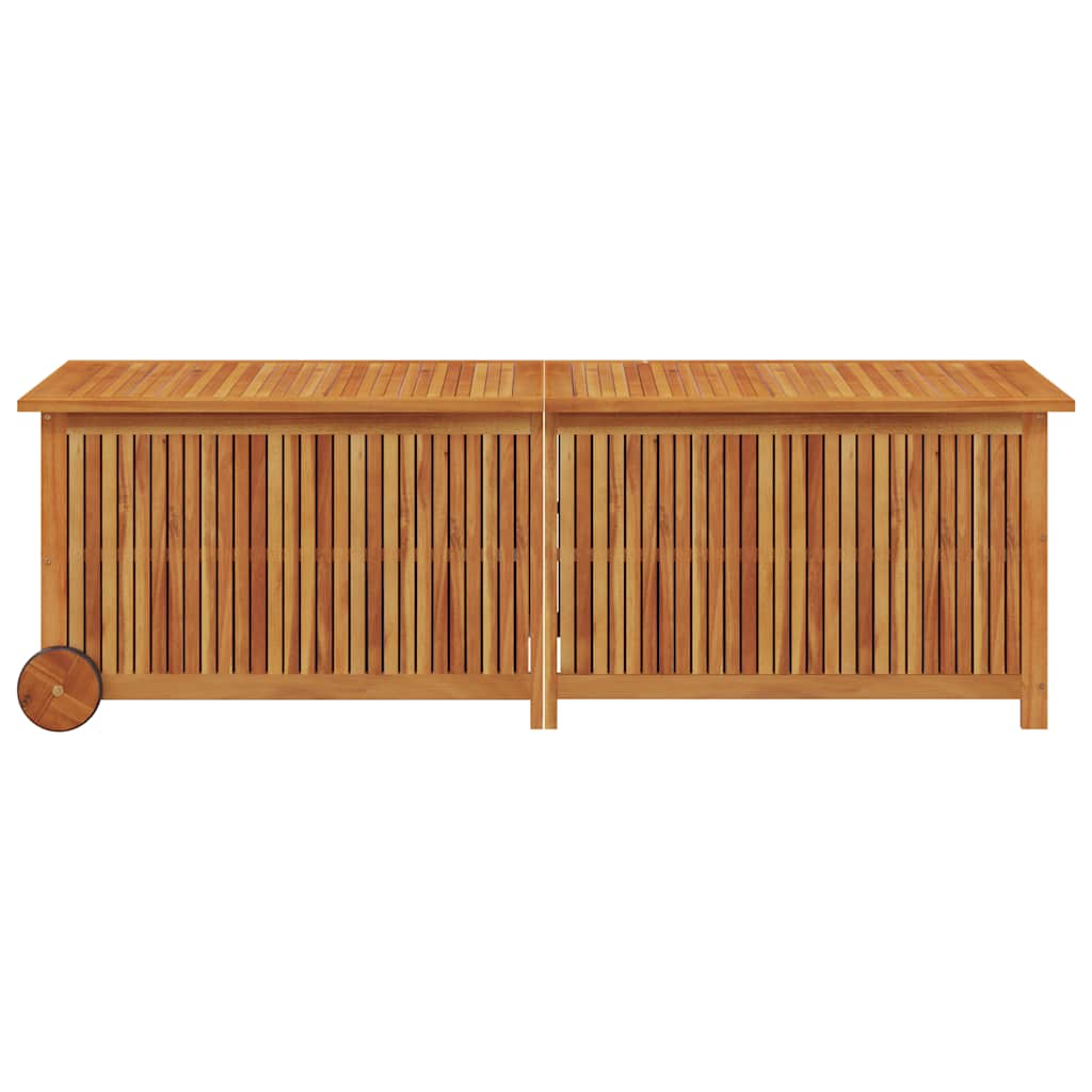 vidaXL Garden Storage Box with Wheels 150x50x58 cm Solid Wood Acacia 4