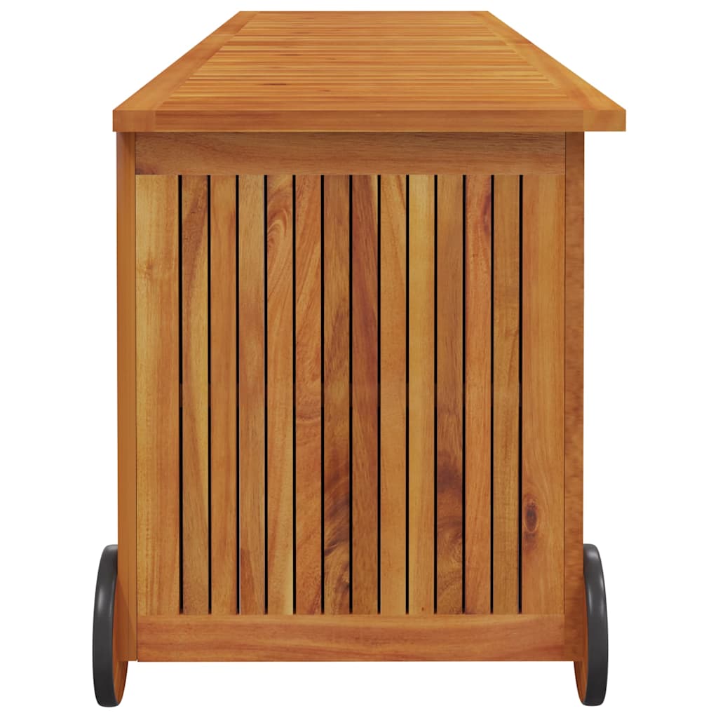 vidaXL Garden Storage Box with Wheels 150x50x58 cm Solid Wood Acacia 5
