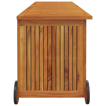 vidaXL Garden Storage Box with Wheels 150x50x58 cm Solid Wood Acacia 5