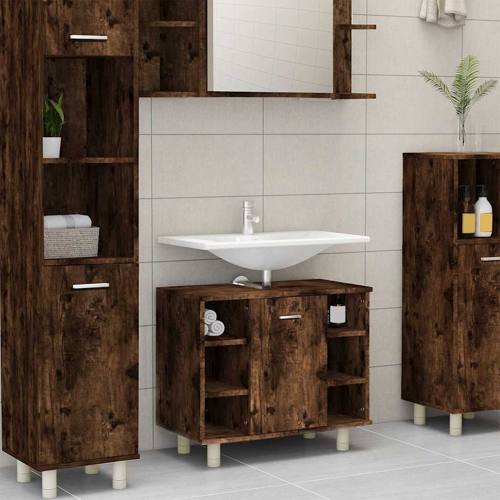 Bathroom Cabinet 60x32x53,5 cm Engineered Wood Smoked oak