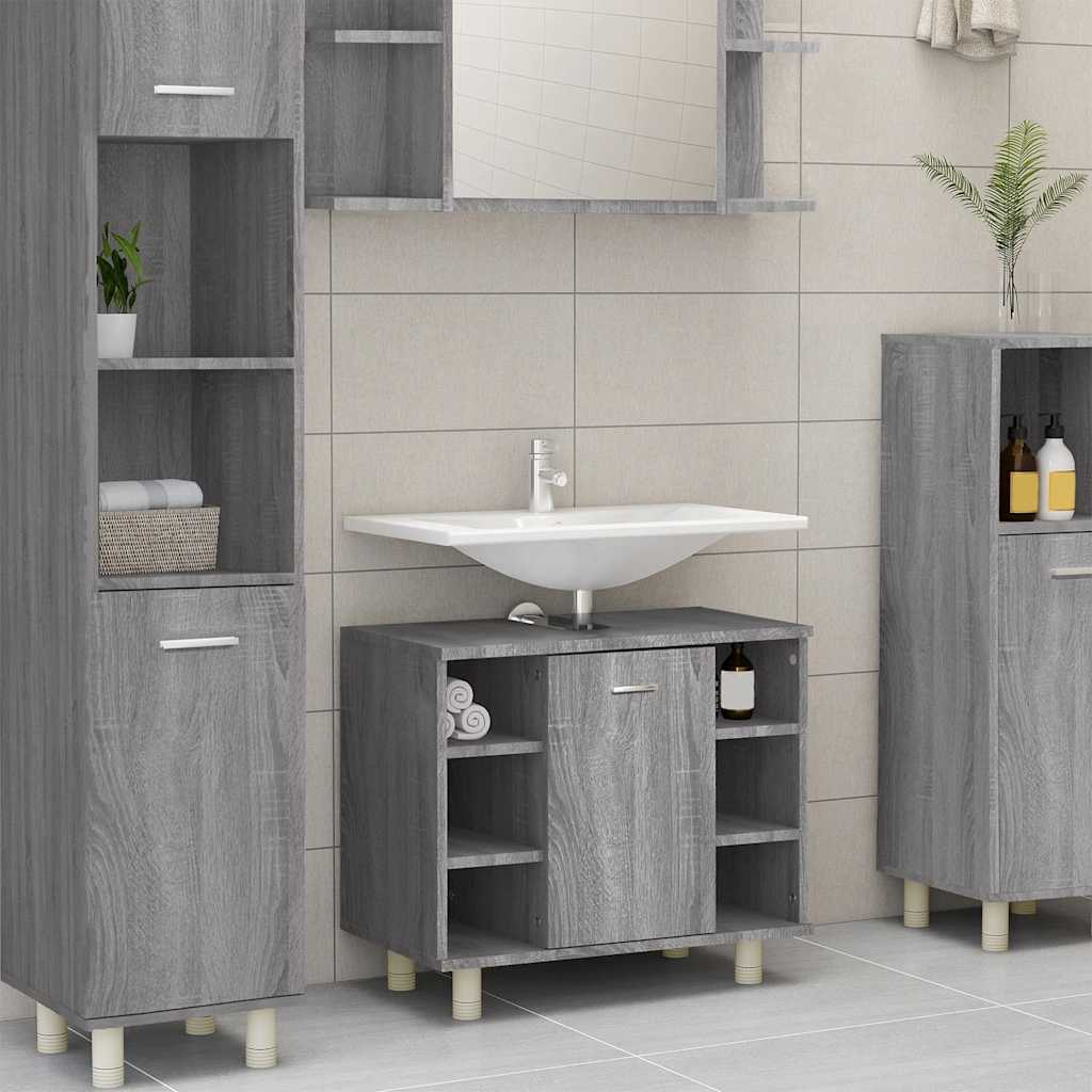 Bathroom Cabinet 60x32x53,5 cm Engineered Wood Grey sonoma
