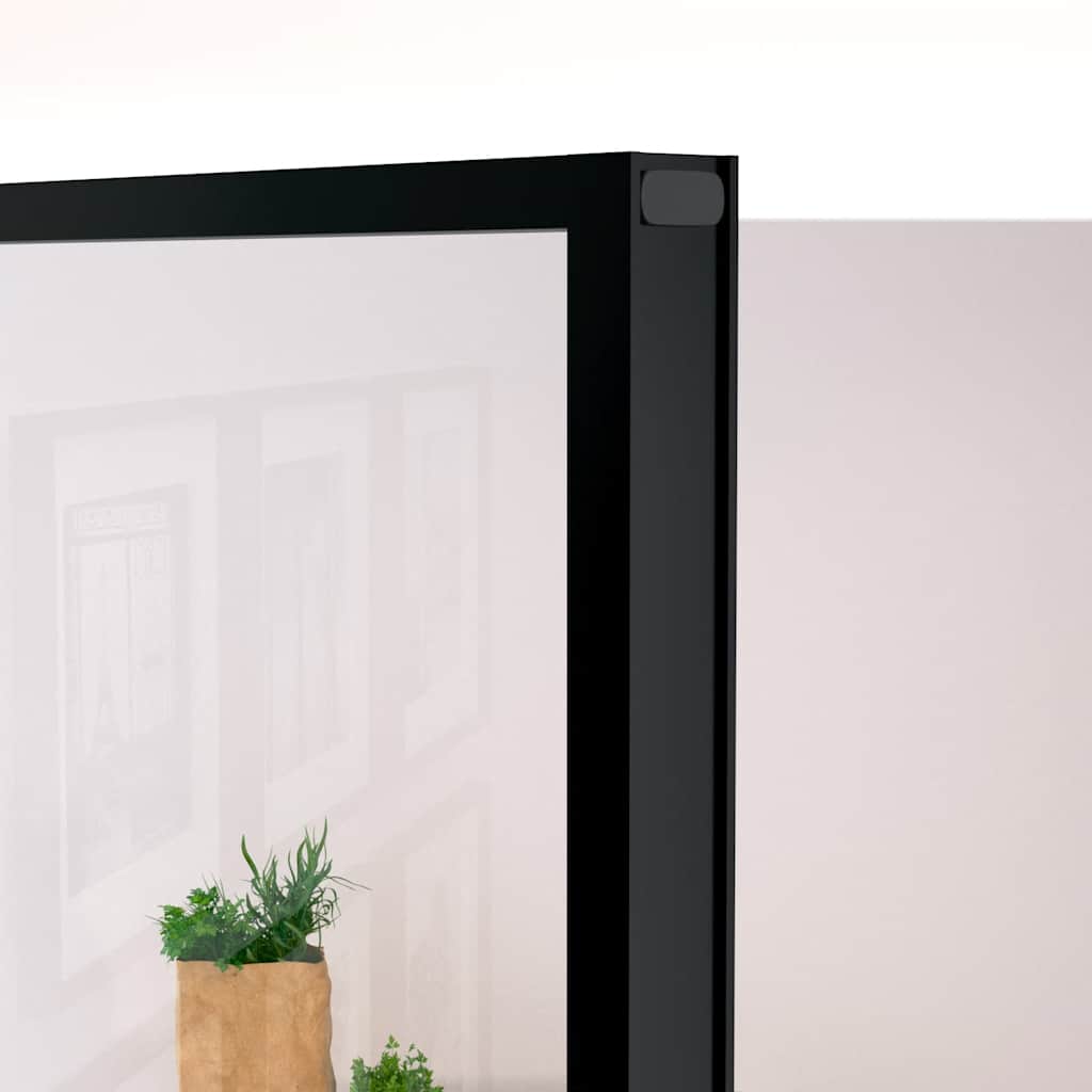 vidaXL Interior Door Black 83x201,5 cm Tempered Glass&Aluminium Slim 5