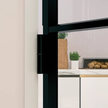 vidaXL Interior Door Black 83x201,5 cm Tempered Glass&Aluminium Slim 6