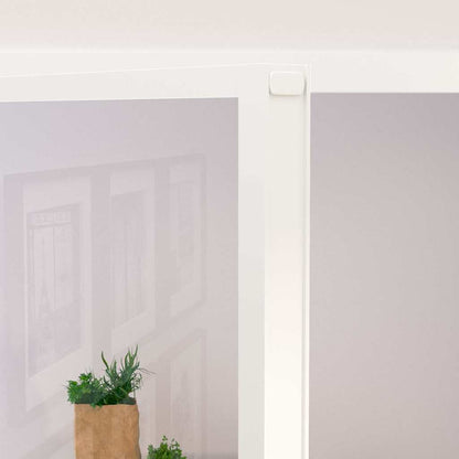 vidaXL Interior Door White 93x201,5 cm Tempered Glass&Aluminium Slim 5