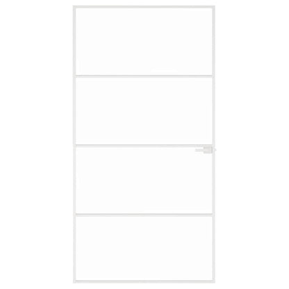 vidaXL Interior Door White 102x201,5 cm Tempered Glass&Aluminium Slim 3