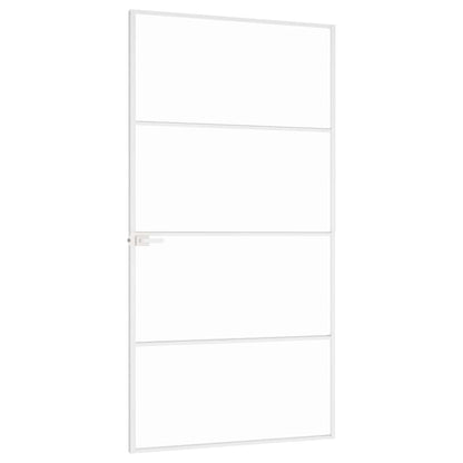 vidaXL Interior Door White 102x201,5 cm Tempered Glass&Aluminium Slim 4