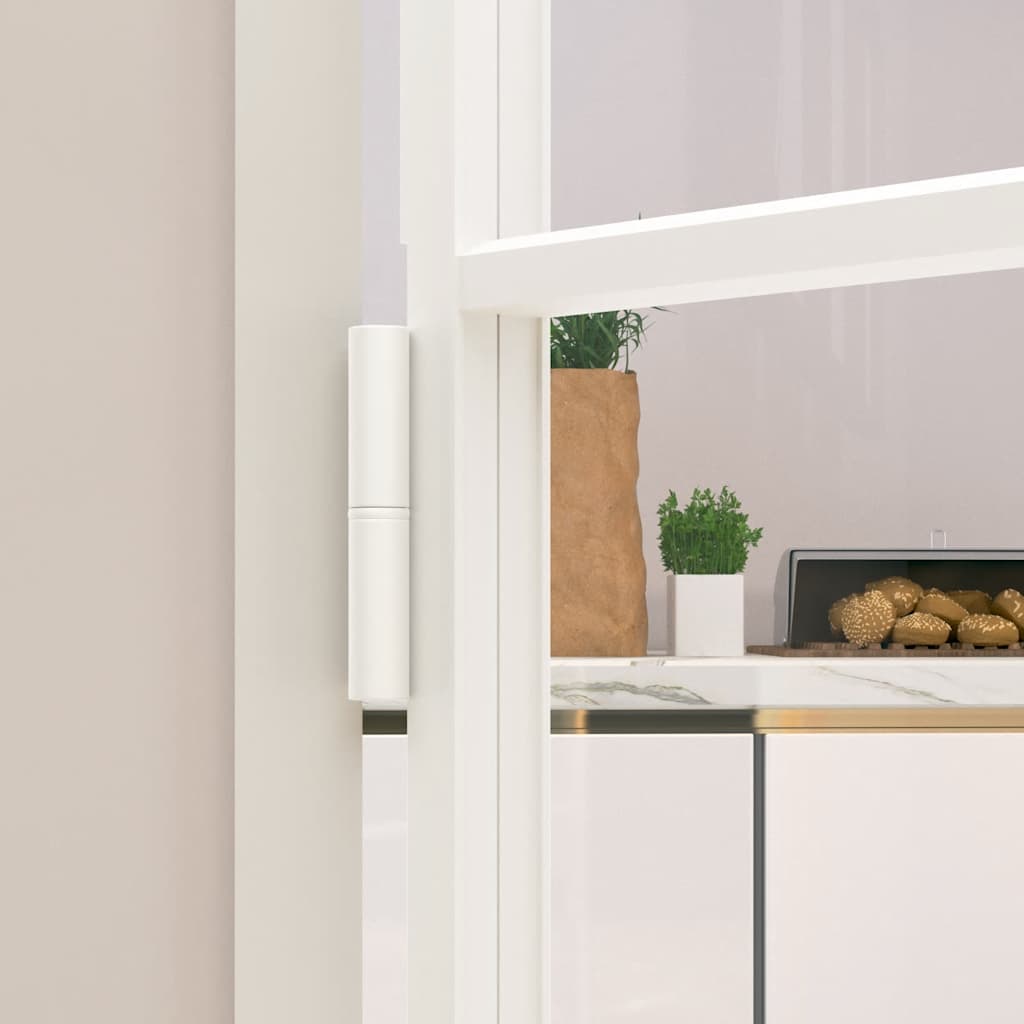 vidaXL Interior Door White 102x201,5 cm Tempered Glass&Aluminium Slim 6