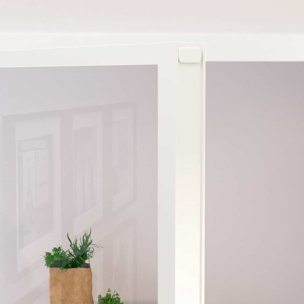 vidaXL Interior Door White 83x201,5 cm Tempered Glass&Aluminium Slim 5