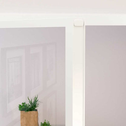 vidaXL Interior Door White 83x201,5 cm Tempered Glass&Aluminium Slim 5
