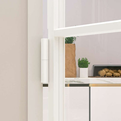 vidaXL Interior Door White 83x201,5 cm Tempered Glass&Aluminium Slim 6