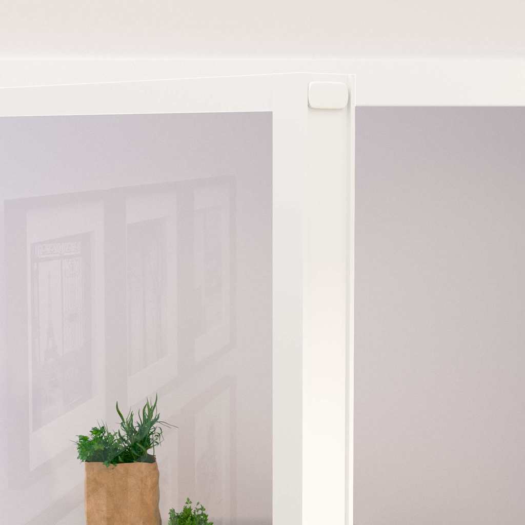 vidaXL Interior Door White 93x201,5 cm Tempered Glass&Aluminium Slim 5