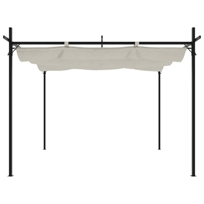Pergola with Retractable Roof Cream 295 x 292 x 230 cm