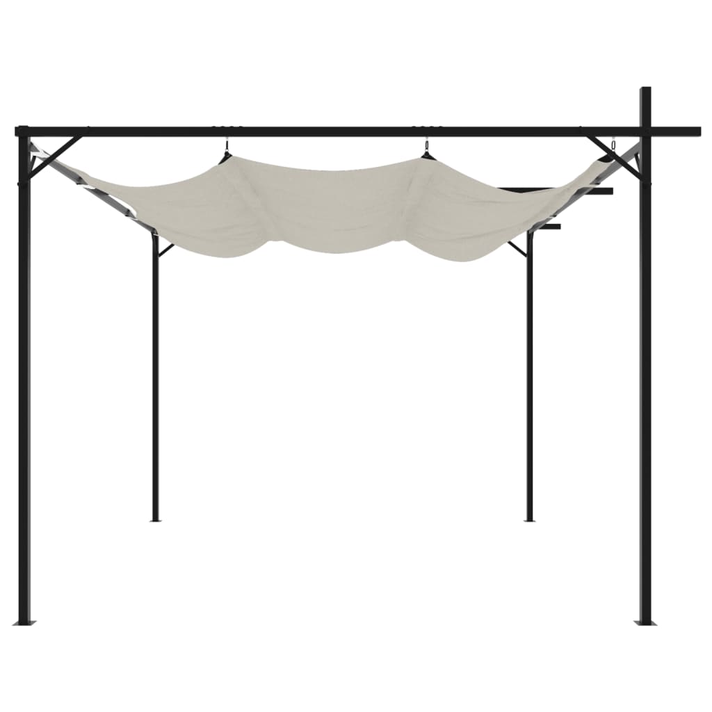 vidaXL Pergola with Retractable Roof Cream 295x292x230 cm 4