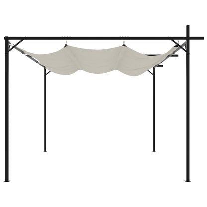 vidaXL Pergola with Retractable Roof Cream 295x292x230 cm 4