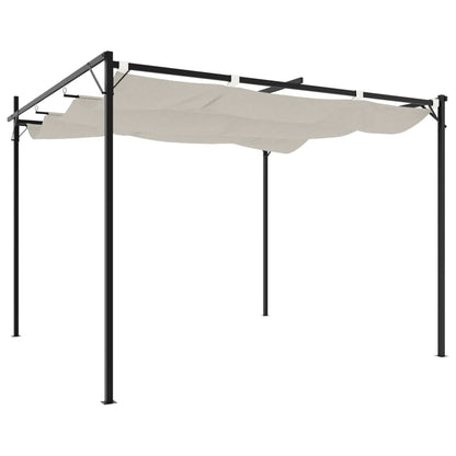 vidaXL Pergola with Retractable Roof Cream 295x292x230 cm 5
