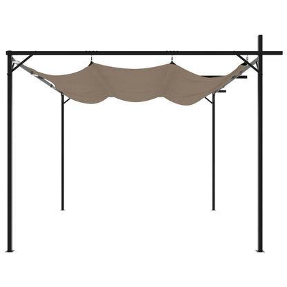 vidaXL Pergola with Retractable Roof Taupe 295x292x230 cm 4