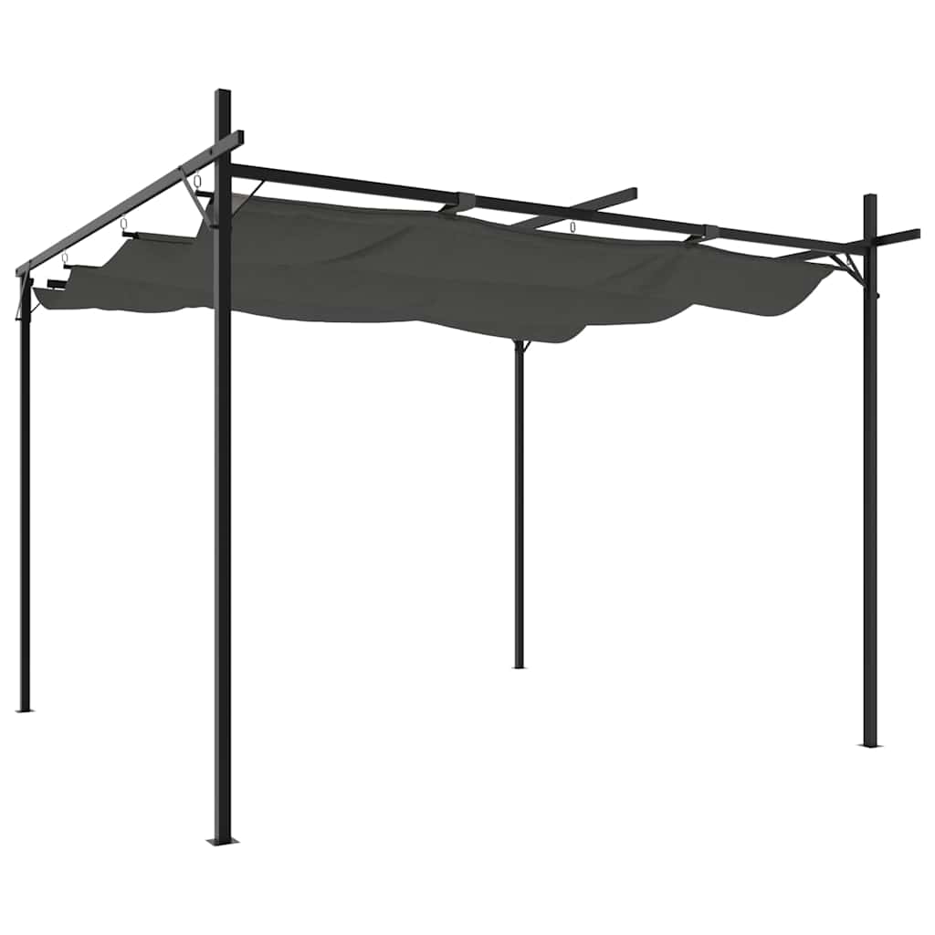 Pergola with Retractable Roof Anthracite 295 x 292 x 230 cm