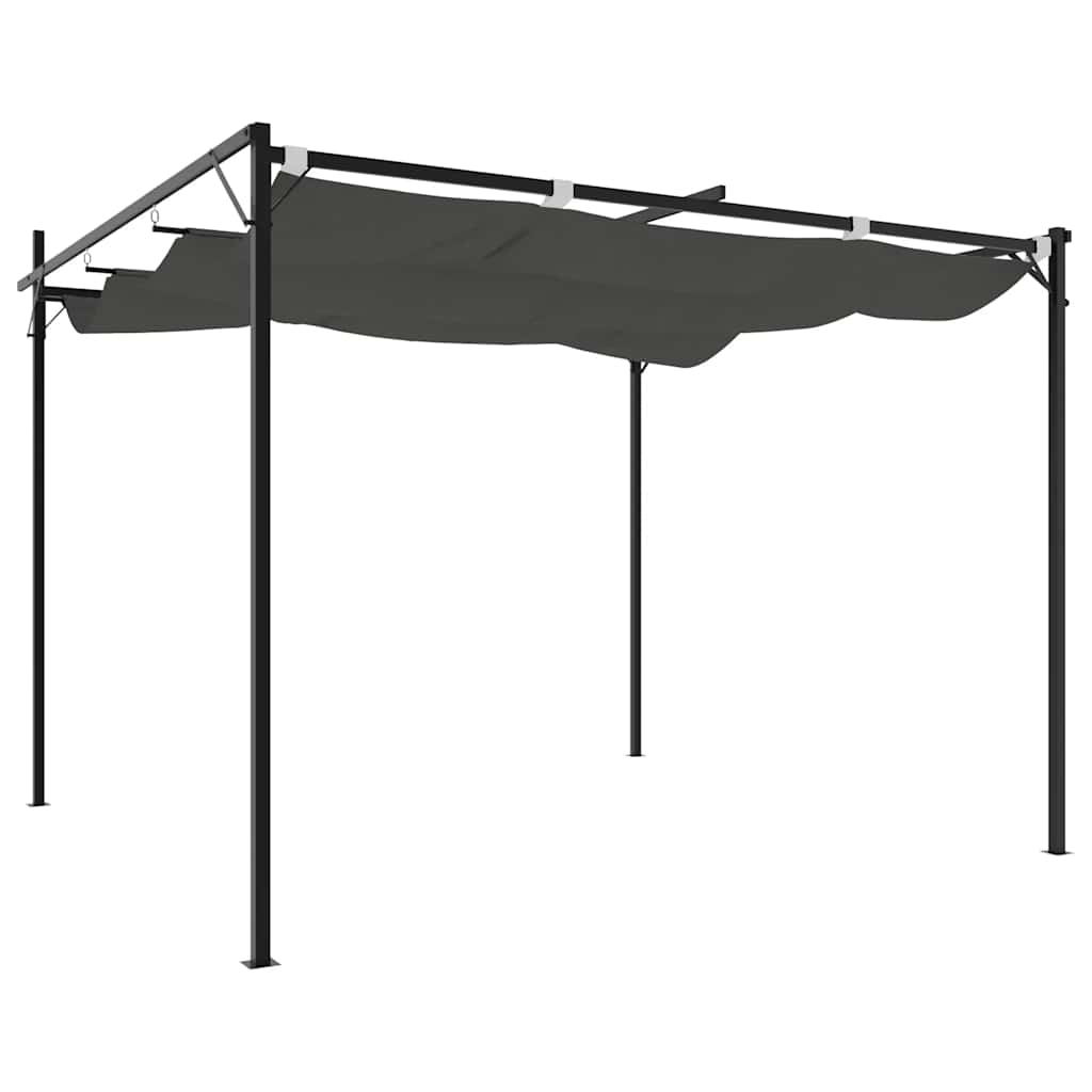 vidaXL Pergola with Retractable Roof Anthracite 295x292x230 cm 4